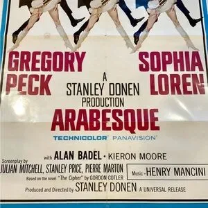 Art | Original 1966 Arabesque Movie Poster 27x41 Gregory Peck Sophia ...